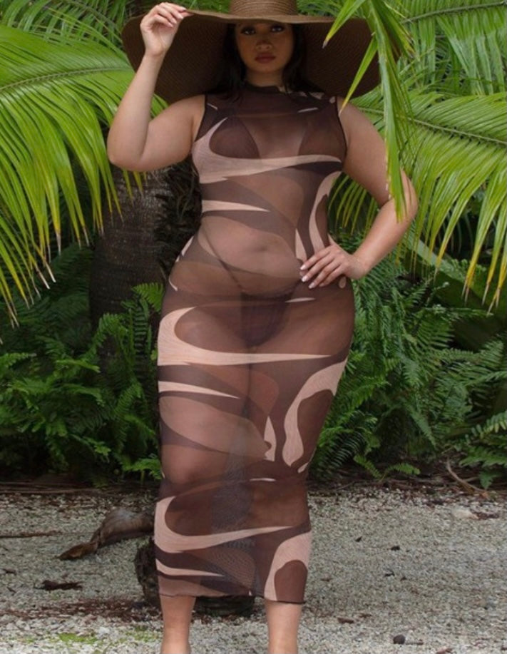 SWIRL BODYCON COVERUP